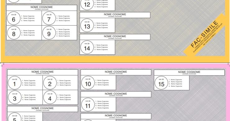 Fac simile scheda elettorale elezioni politiche 2022