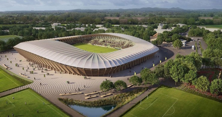 El primer estadio de fútbol hecho totalmente de madera