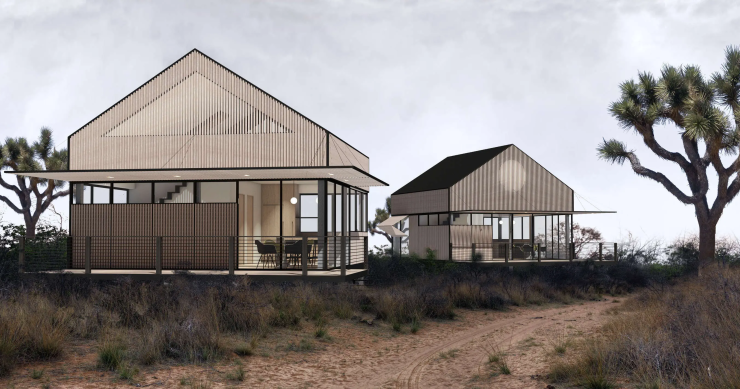 La versatilidad de estas casas prefabricadas permite realizar dos alturas, con una buhardilla cubierta a dos aguas