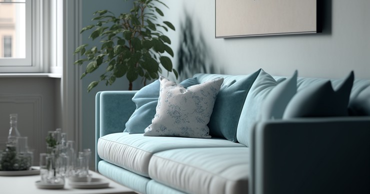 arredamento blu polvere