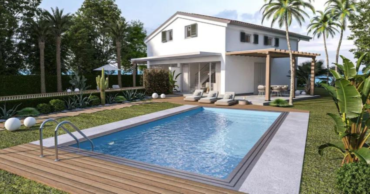 Ville con piscina e giardino con lo sconto