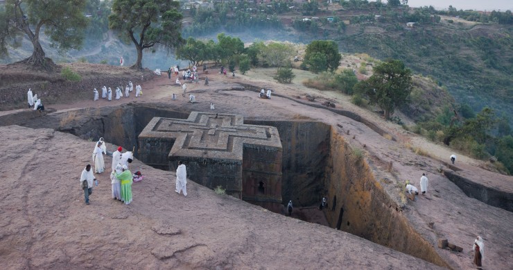Biete Ghiorgis, chiesa scavata nella roccia, Lalibela, Etiopia, 2012