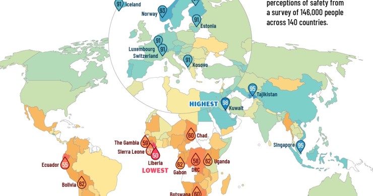 Los países más y menos seguros del planeta 