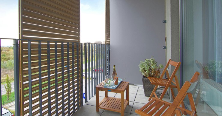 Privacy in balcone con frangivista