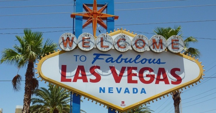 Il cartello di benvenuto all'entrata di Las Vegas