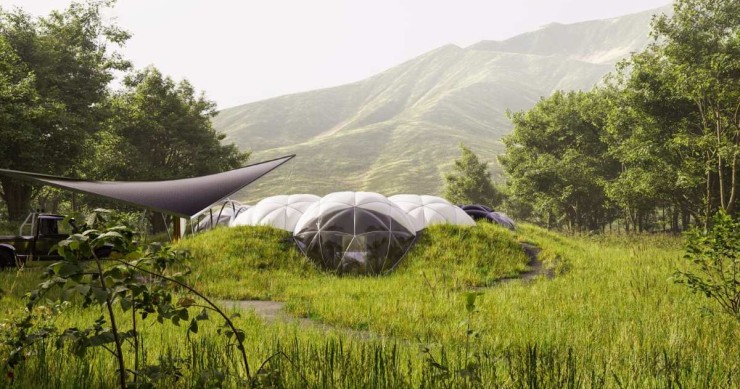 De la Luna a la Tierra: casas hinchables que se colocan bajo el suelo y que no requieren apenas climatización