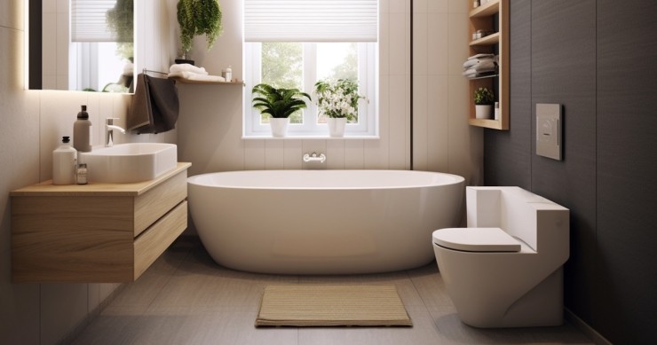 bagno con wc e vasca