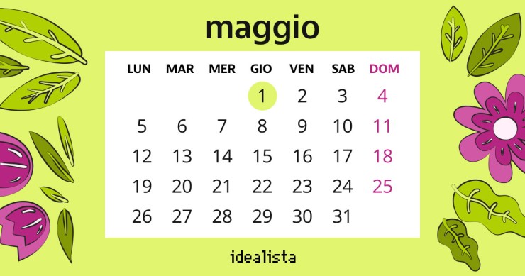 calendario maggio 2025