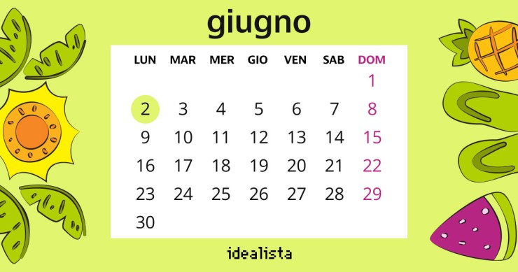 calendario giugno 2025