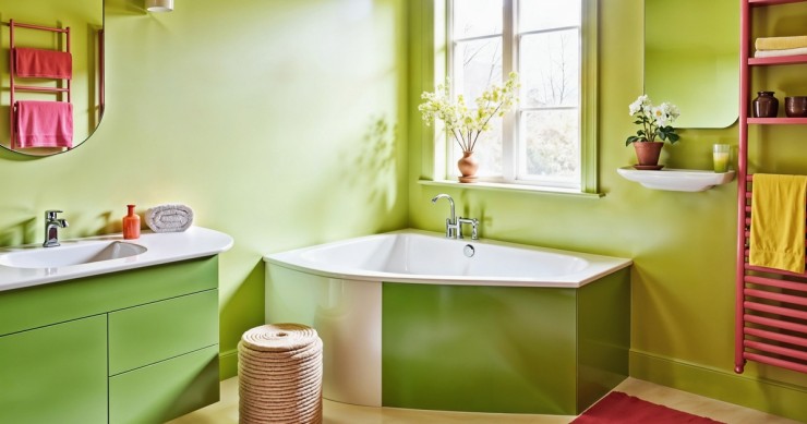 bagno verde e rosso