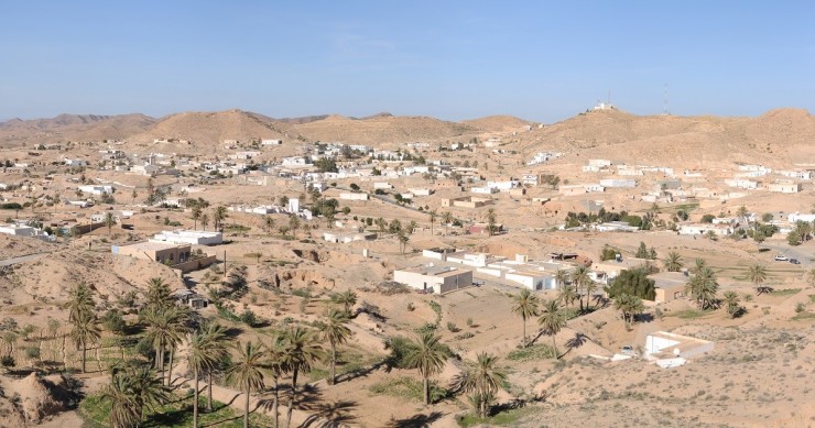 Il paesaggio visibile da una delle colline di Matmata