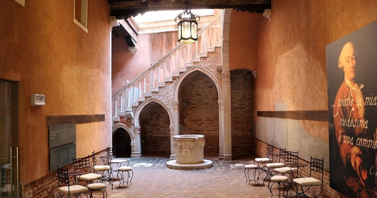 Il cortile interno di Casa Goldoni a Venezia