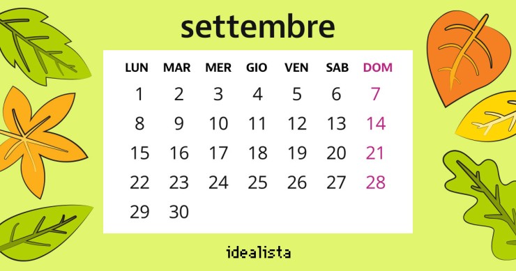 calendario settembre 2025