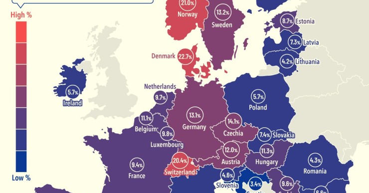 La población en Europa que gasta más del 40% de su salario en vivienda