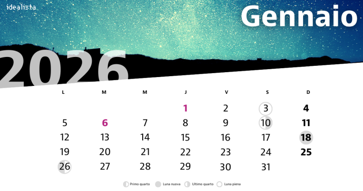 calendario lunare gennaio 2026