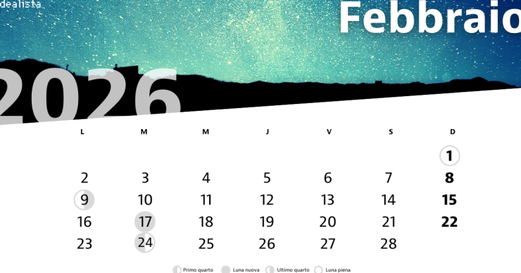 calendario lunare febbraio 2026