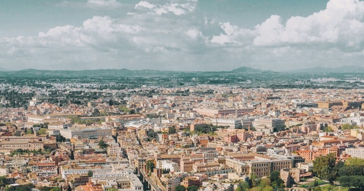 Una veduta aerea di Roma