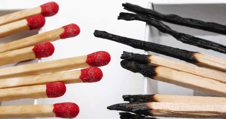 fiammiferi nuovi e già usati 
