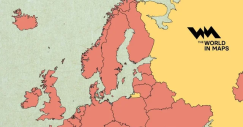 Mappa dell'Europa che mostra i diversi nomi attribuiti a Istanbul