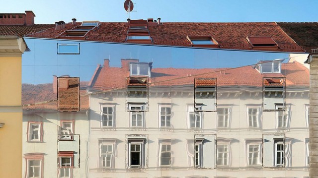 L'edificio che si mimetizza con l'ambiente circostante
