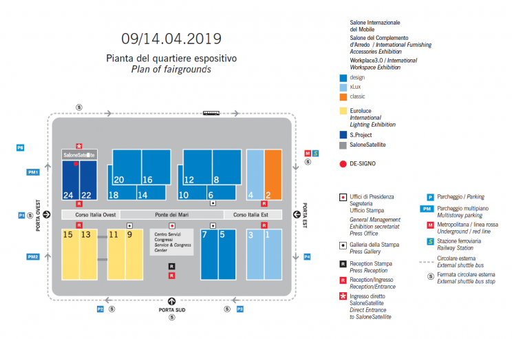 La mappa del Salone del Mobile