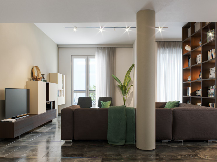 Progetto Sant'Ambrogio, vista del soggiorno / Mcd