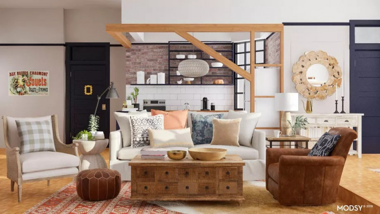 Fondo basato sulla serie tv "Friends" / Modsy