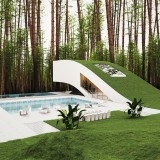 Una casa in Svizzera progettata con tetti di erba verde