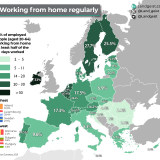 La mappa dello smart working in Europa: Italia negli ultimi posti