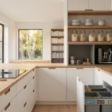 Cucina luminosa con soluzioni intelligenti