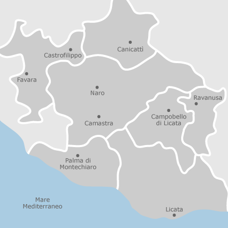 Mappa interattiva delle aree di interesse per selezionare la regione dove vuoi effettuare la ricerca